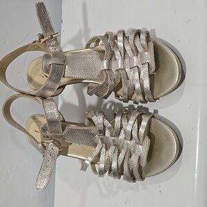 Isaac Mizrahi Metallic Strappy Sandals